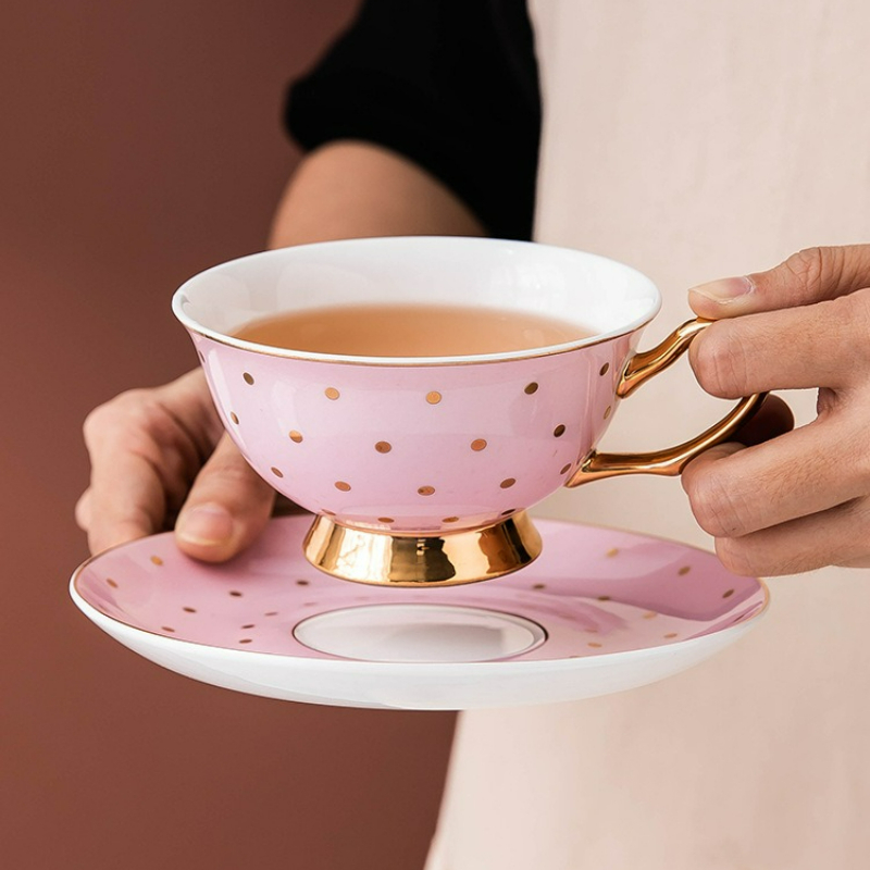 Coffee Tea Drink - Tazas de Café de Cerámica Rosa