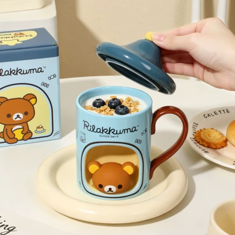 Taza de cerámica con tapa, dis - Coffee Y Tea reseña y precio