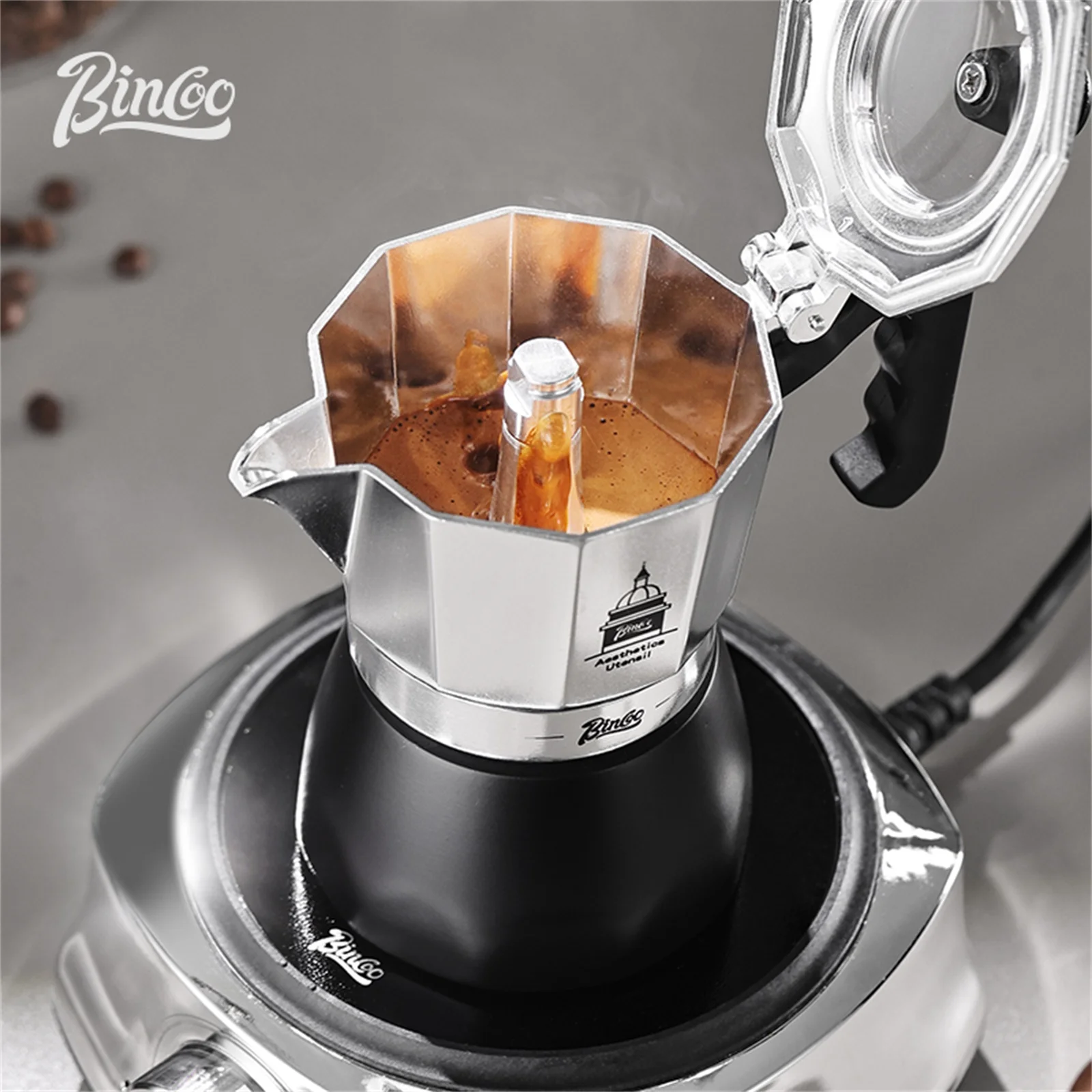 BINCOO Olla Moka de doble válv - Coffee Tea Making Machine reseña y precio