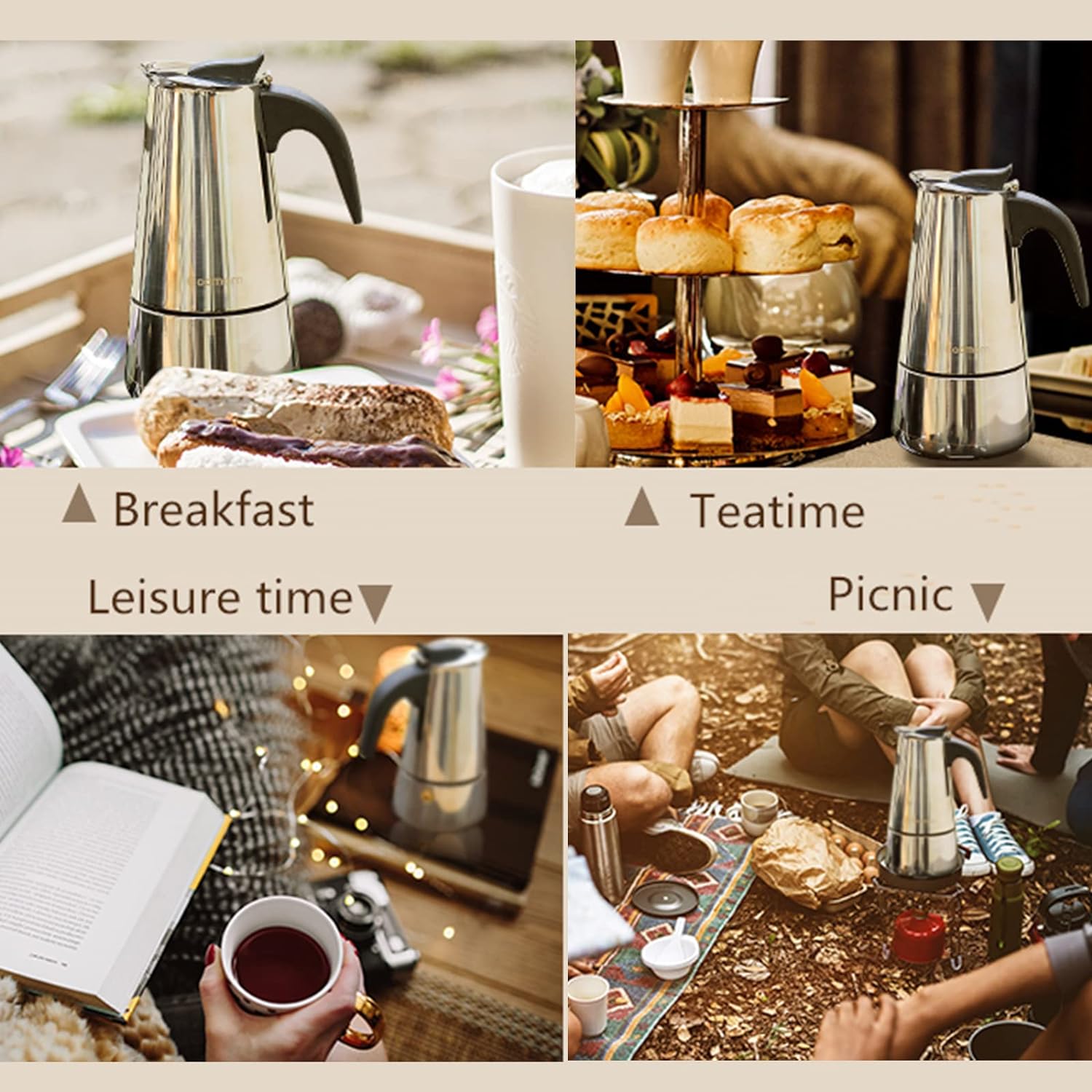 4/6/9 tazas Moka Pot Caffe Taz - Coffee Tea Making Machine reseña y precio
