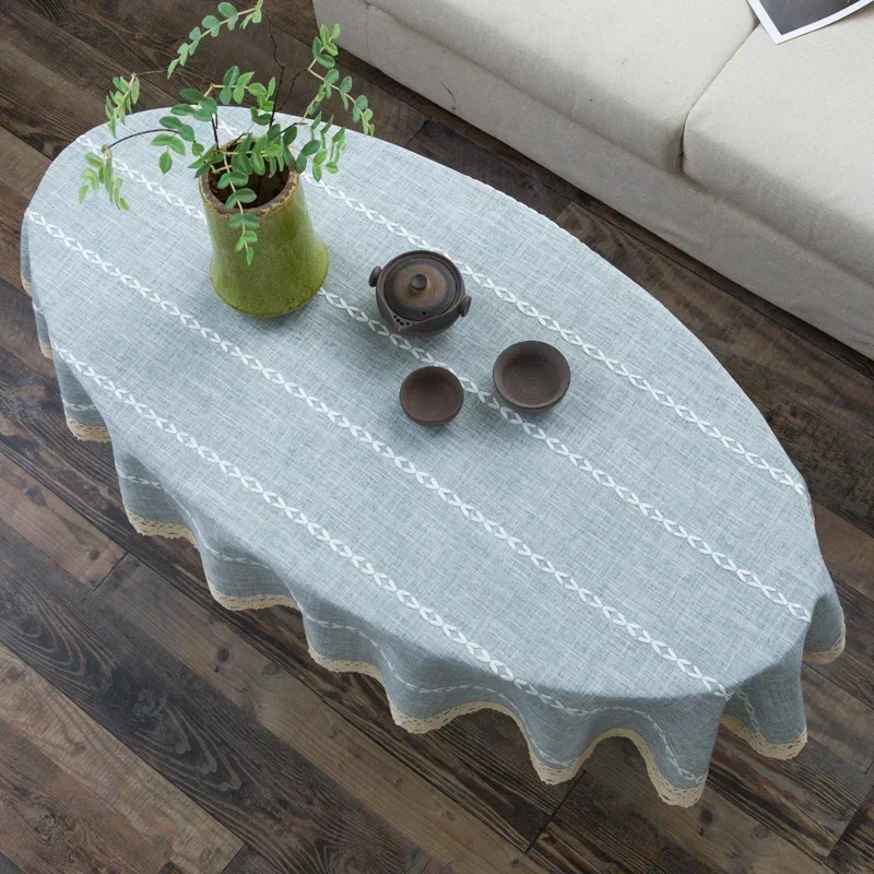 Mantel ovalado de algodón y li - Coffee Tea Knits reseña y precio
